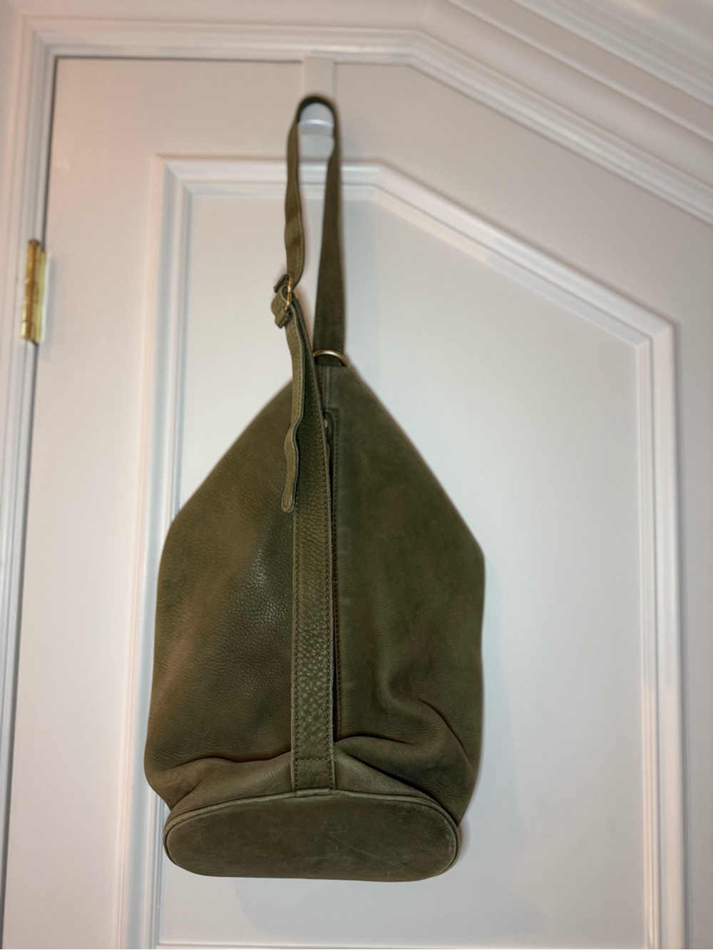 RARE Vintage 90s Coach Sonoma Flat Pack Sling Bag 4944 USA Made Sage Nubuck - Picture 2 of 9